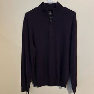 JOS A BANK Traveler Mens Merino Wool 1/4 Zip Cardigan Sweater 31608 Size L